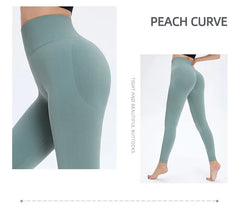 Seamless High Waist Nude Yoga Pants Women's Honey Peach Hip Lifting Tight Fitness