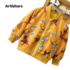 Boys Coat Outerwear Dinosaurs Pattern Boy Coats Kids Casual Style Jacket Boy Toddler Clothes Boy