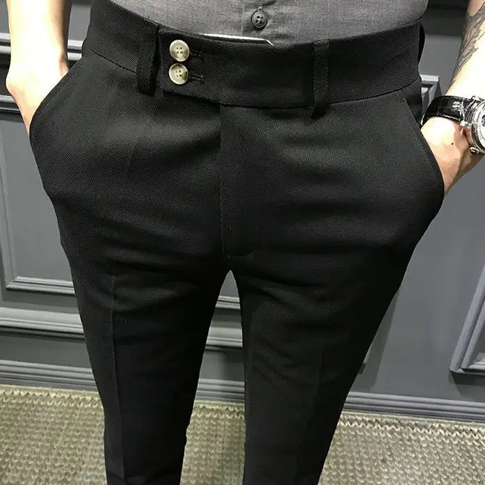 Spring Autumn Fashion Men's Business Trousers Male Casual Straight Pants