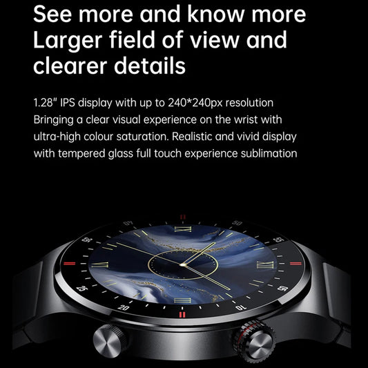 2025 New NFC Smart Watch Men AMOLED 390*390 HD Screen GPS Sports Heart Rate Bluetooth Call Business Man SmartWatch For Android