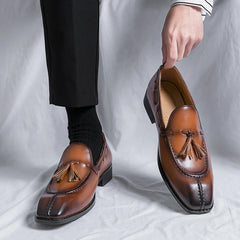 Men's Shoes Luxury Tassel Leather Shoes Formal Shoes for Men Oxfords Male