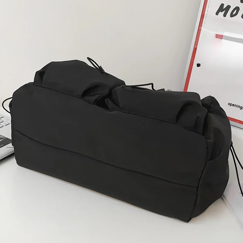 Fashionable Crossbody Bag with Drawstring Accent - Spacious & Secure Zipper Closure