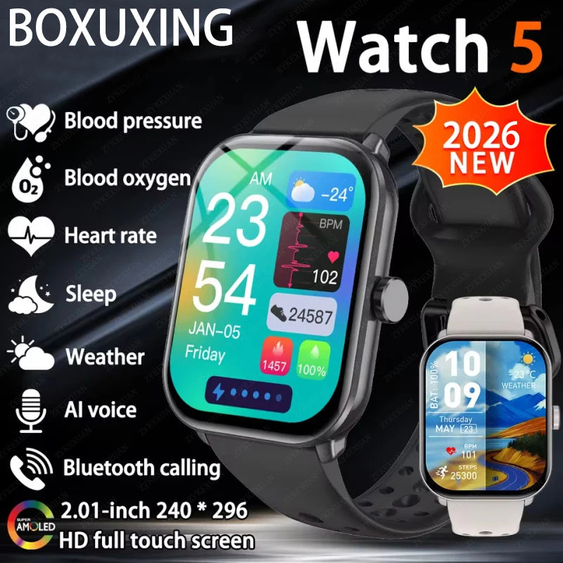 New Series 5 Watch5 Men Smart Watch Blood Pressure Blood Oxygen Heart Rate AI Voice Bluetooth Call Women SmartWatch For Android