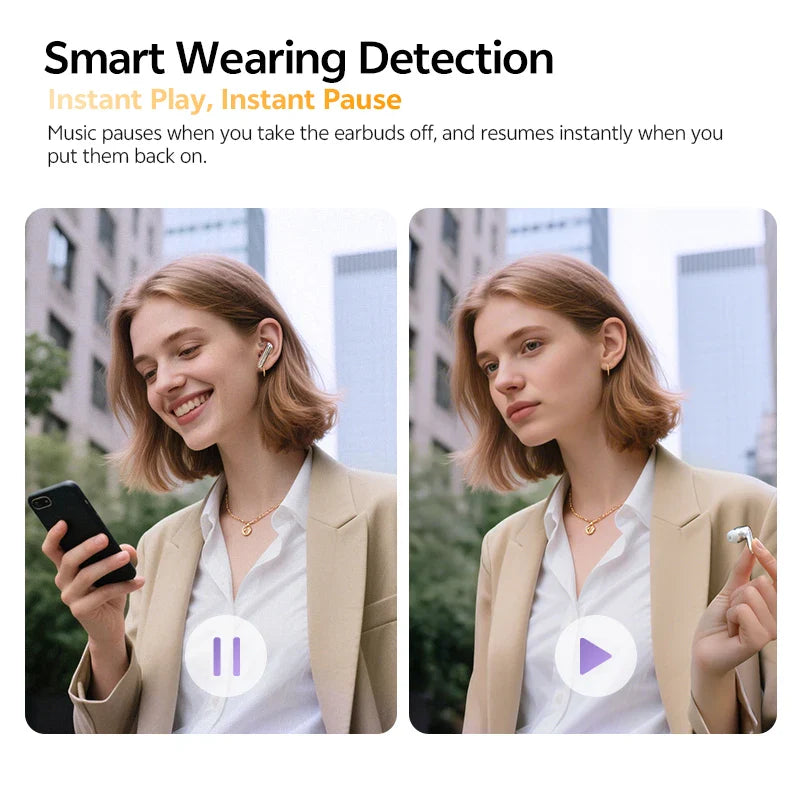 QCY HT18 MeloBuds N70 Wireless Earbuds Bluetooth 6.0 Hi-Res LDAC Earphones Adaptive ANC Dual-driver Headsets in-Ear Detection