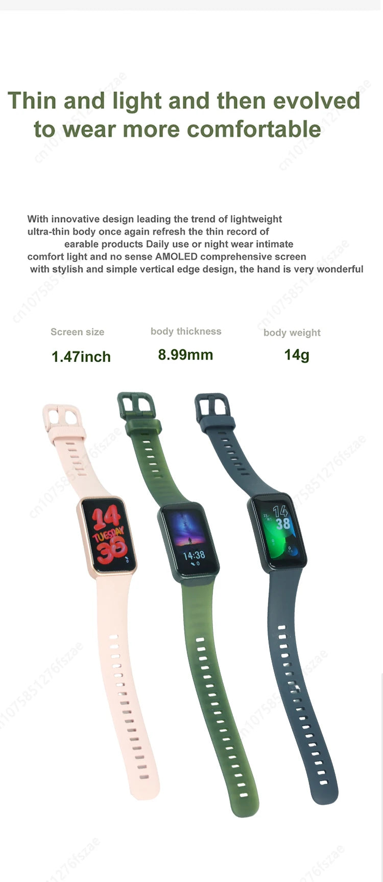 Original HUAWEI Band 8 Smart Band All-day Blood Oxygen 1.47'' AMOLED Screen Heart Rate Smartband 2 Weeks Battery Life