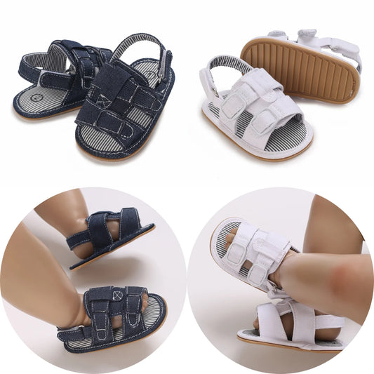 New Classic Summer Baby Sandales Shoes Toddler Girl Boy Canvas Sandals Rubber Sole Non-Slip First Walker Crib Shoes For 0-18M
