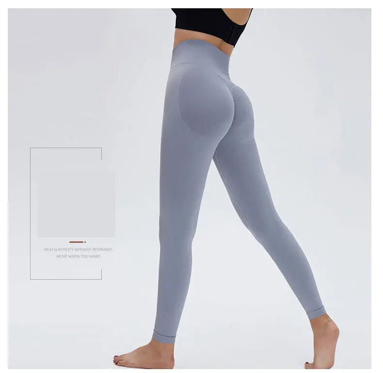 Seamless High Waist Nude Yoga Pants Women's Honey Peach Hip Lifting Tight Fitness