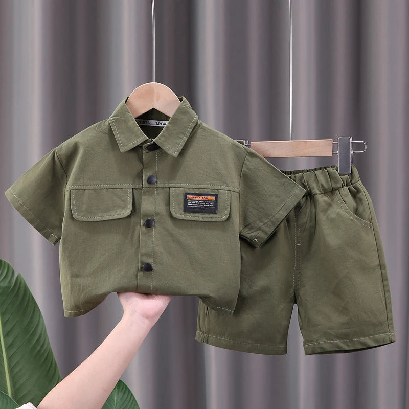 Children Boys Shirt Shorts 2Pcs/Sets New Summer Baby Clothes Suit Infant Outfits Toddler Casual Cotton Costume Kids Tracksuits
