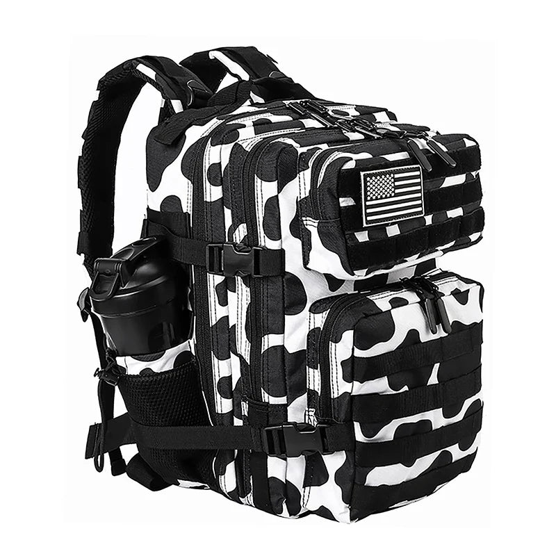 LHI 45L/35L/25L Tactical Backpack for Men and Women Waterproof Athlete Gym Outdoor Bag Travel Hiking Rucksack with Bottle Holder