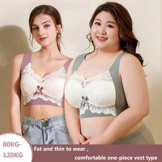 Bra for Women Large Size Breasts Vest Type Anti Sagging Bras Lace Wireless