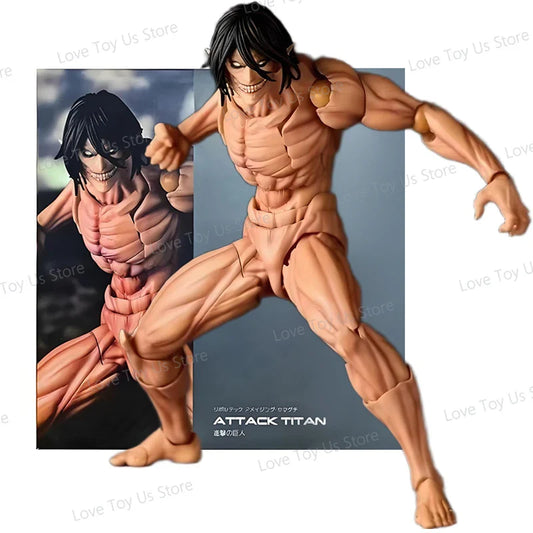 Attack on Titan Eren Jaeger Action Figure Revoltech Amazing Yamaguchi Eren Yeager Model Toys Figures Movable PVC Collection Doll