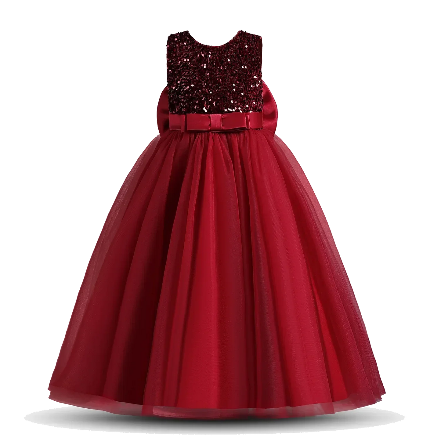 White Dress Long Sleeves Sequin Princess Pageant Birthday Party Dresses for First Communion Gown Flower Girl Dresses for Wedding