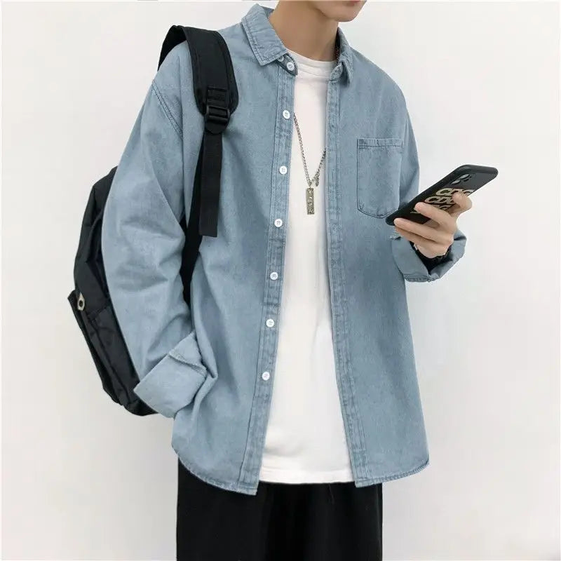 Spring and Summer Fashion Minimalist Retro Hong Kong Style Loose Casual Jacket for Men