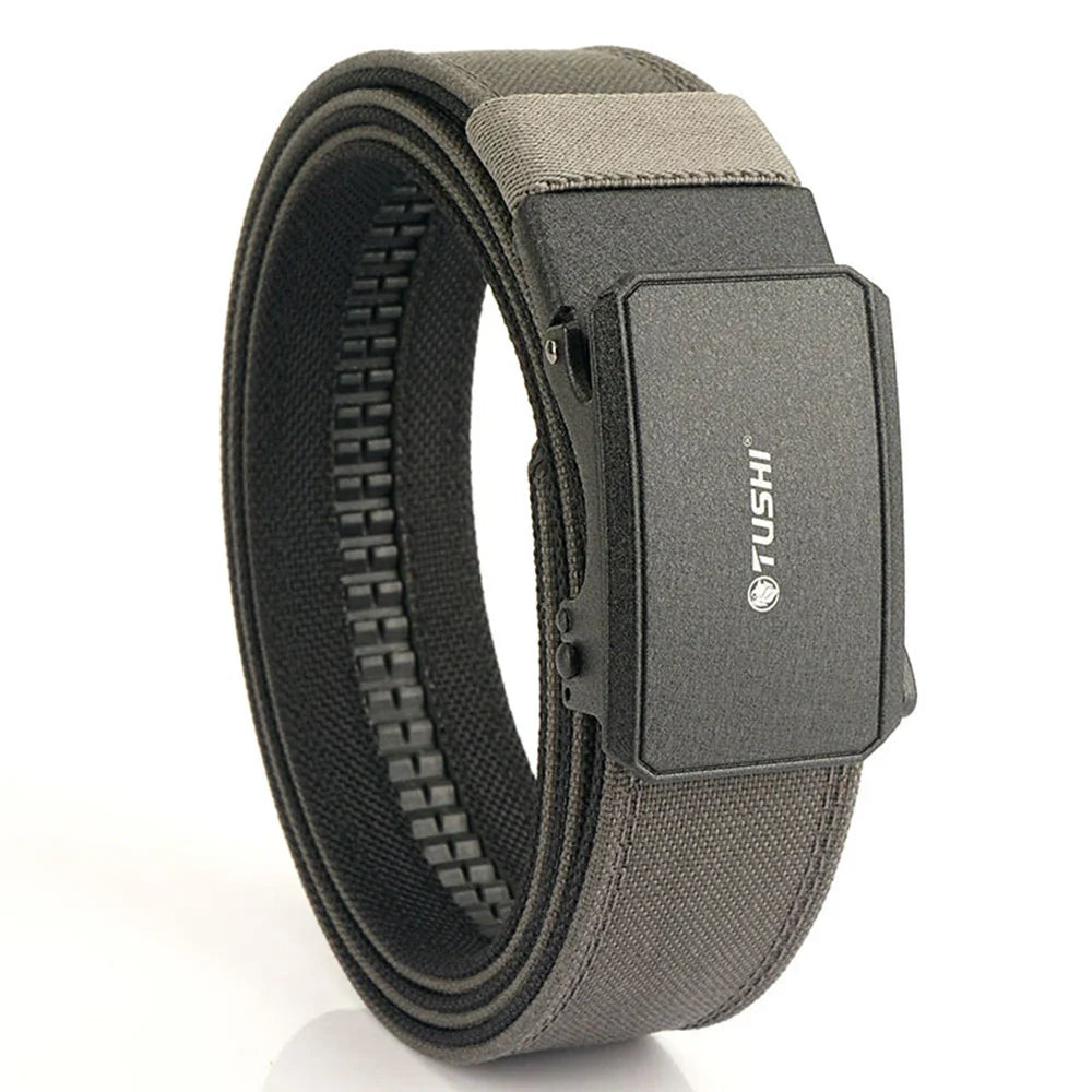 TUSHI Automatic Buckle Comfortable Nylon Military Gun Belt Outdoor Hunting Multifunctional IPSC Tactical Canvas Belt Men Belt