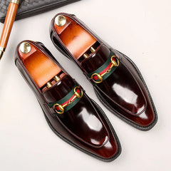 Men's leather shoes, business formal shoes men,  patent leather single shoe