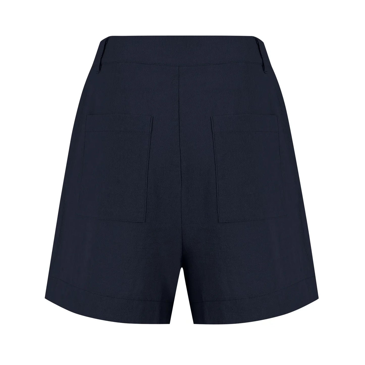 Cotton Linen Solid Shorts For Women Button High Waist Summer Loose Casual Pockets Shorts Female Pants Women Clothing