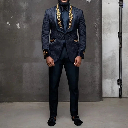 Tuxedo for Mens: Blazer Elegant Black Male Jacket Single Breasted Shawl Lapel