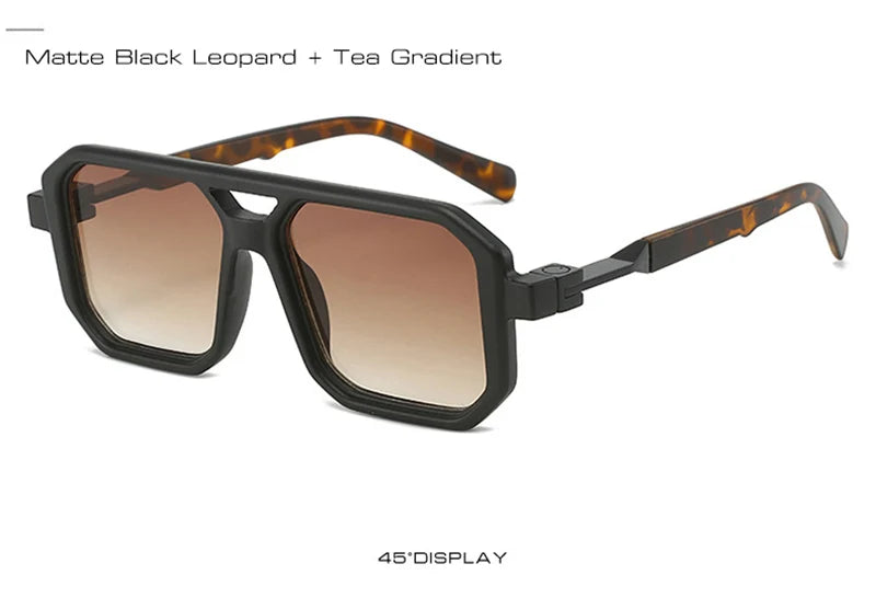 SHAUNA New Double Bridges Square Sunglasses Women Fashion Gradient Shades UV400 Retro Polygon Men Sun Glasses