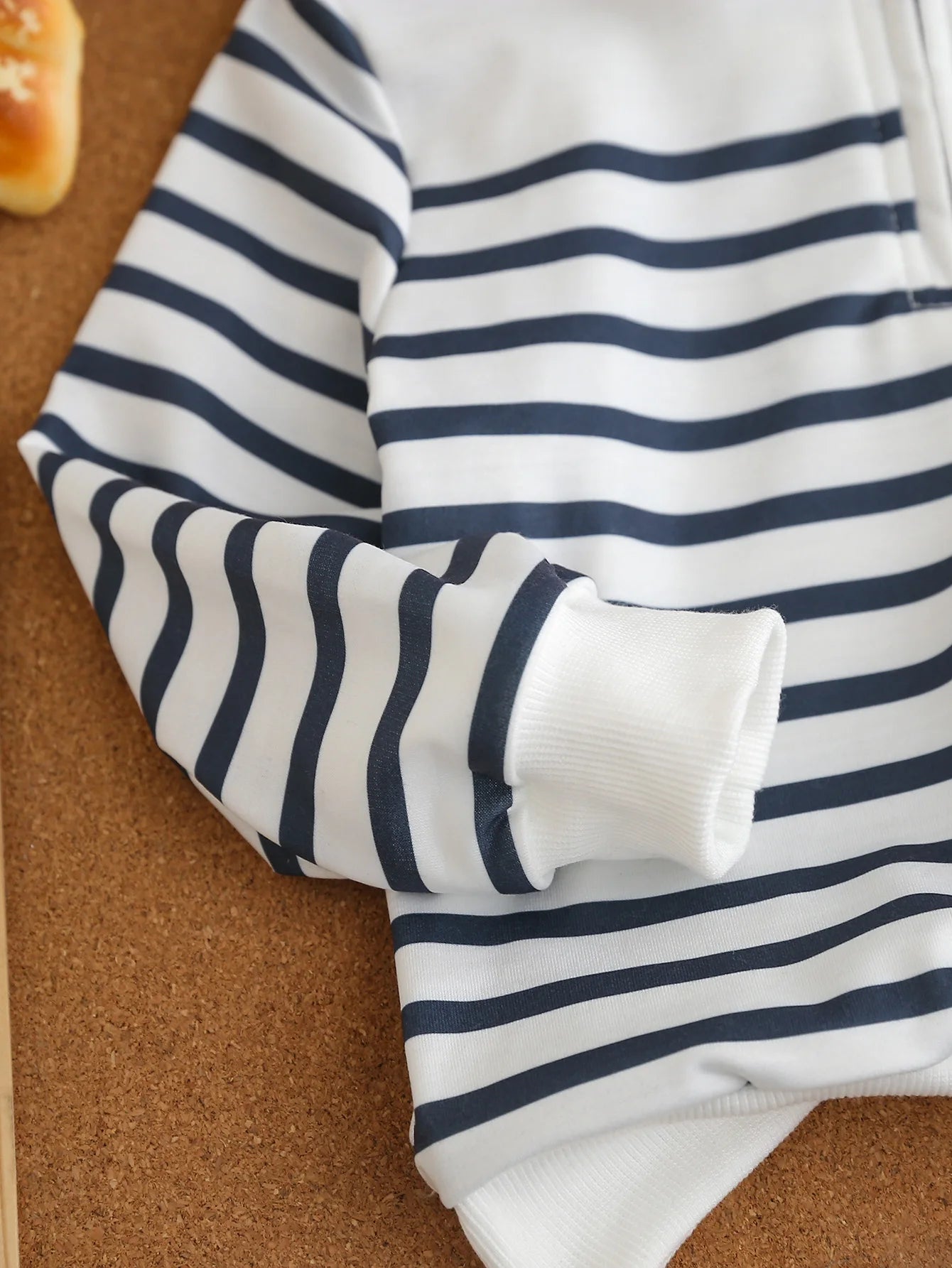 A Classic And Fashionable Two-Piece Set For Boys In Autumn And Winter, Featuring A Lapel Striped Top And Corduroy Trousers