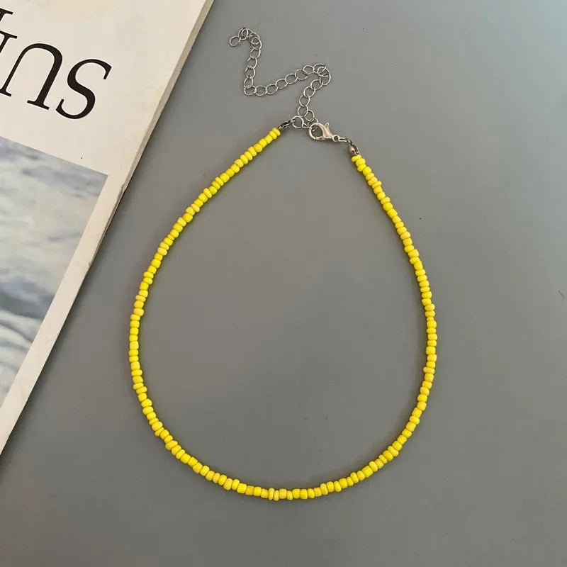 New Seed Beads Bohemia  Choker Chain Fashion  Charm Collar Colorful Handmade Colar Collar Necklace Jewelry Femme