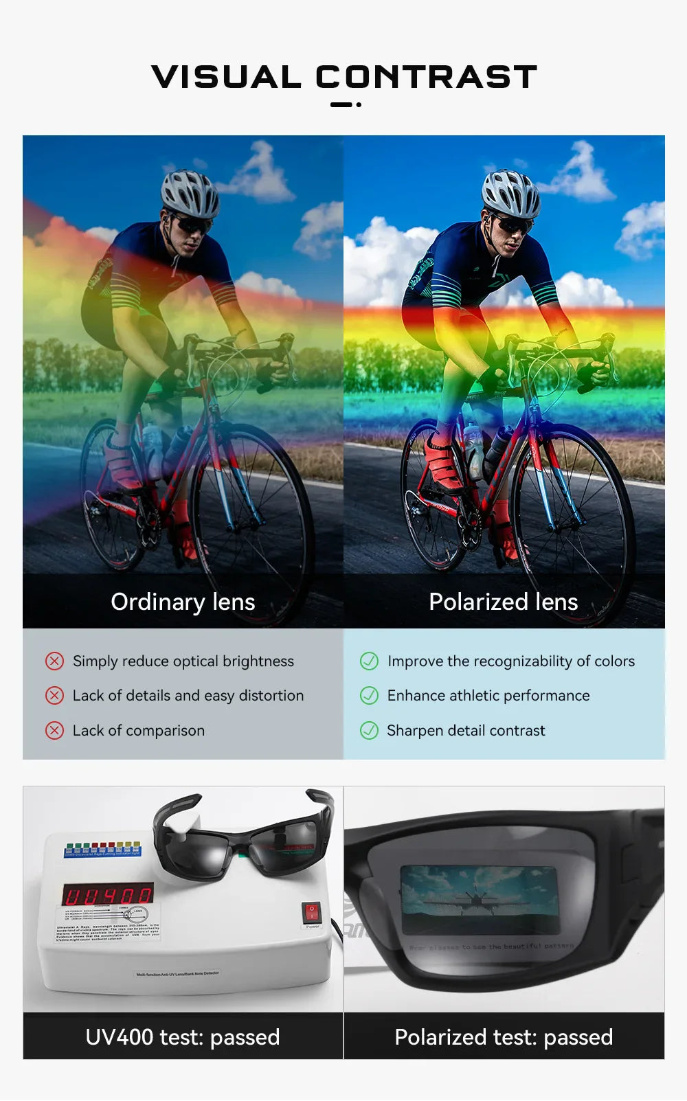 KDEAM Outdoor Sports Polarized Sunglasses Men's Fishing TR90 Frame UV Protection Lens Shield Sun Glasses Women Eyewear with Box