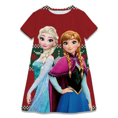 Kids Girl Cosplay Snow Queen Top Disney Frozen Elsa And Anna Princess Dress