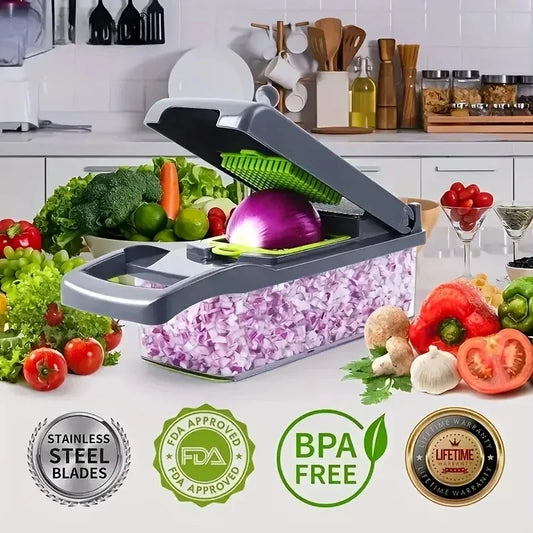 14/16 in 1 Multifunctional Vegetable Chopper Handle Food Grate Food Chopper Vegetable