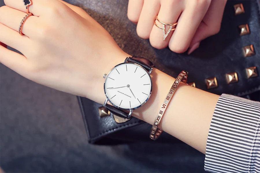 Hannah Martin Brand Japan Quartz Movement Women Fashion Watch Leather Strap Lady Wristwatches Waterproof Clock relogio feminino