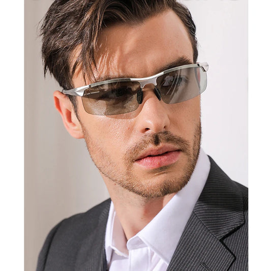 Sunglasses Men Polarized Day Night Driving Chameleon Glasses Anti-Glare