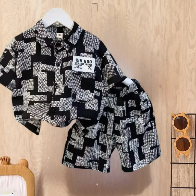 Clothing‘s’ Sets Kids Top and Bottom Clothes Set Two Pieces Summer Outfit for Kids Boys Girls Loungewear Fashion Outfit