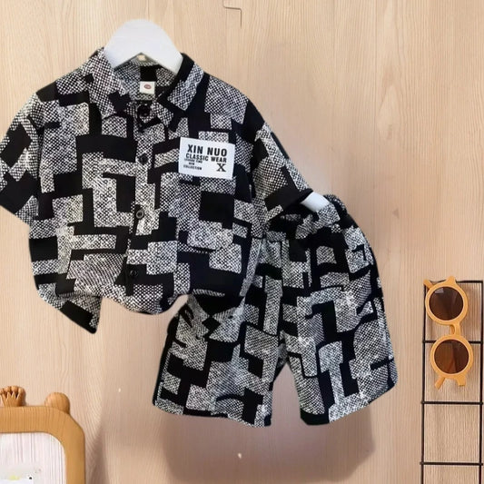 Clothing‘s’ Sets Kids Top and Bottom Clothes Set Two Pieces Summer Outfit for Kids Boys Girls Loungewear Fashion Outfit