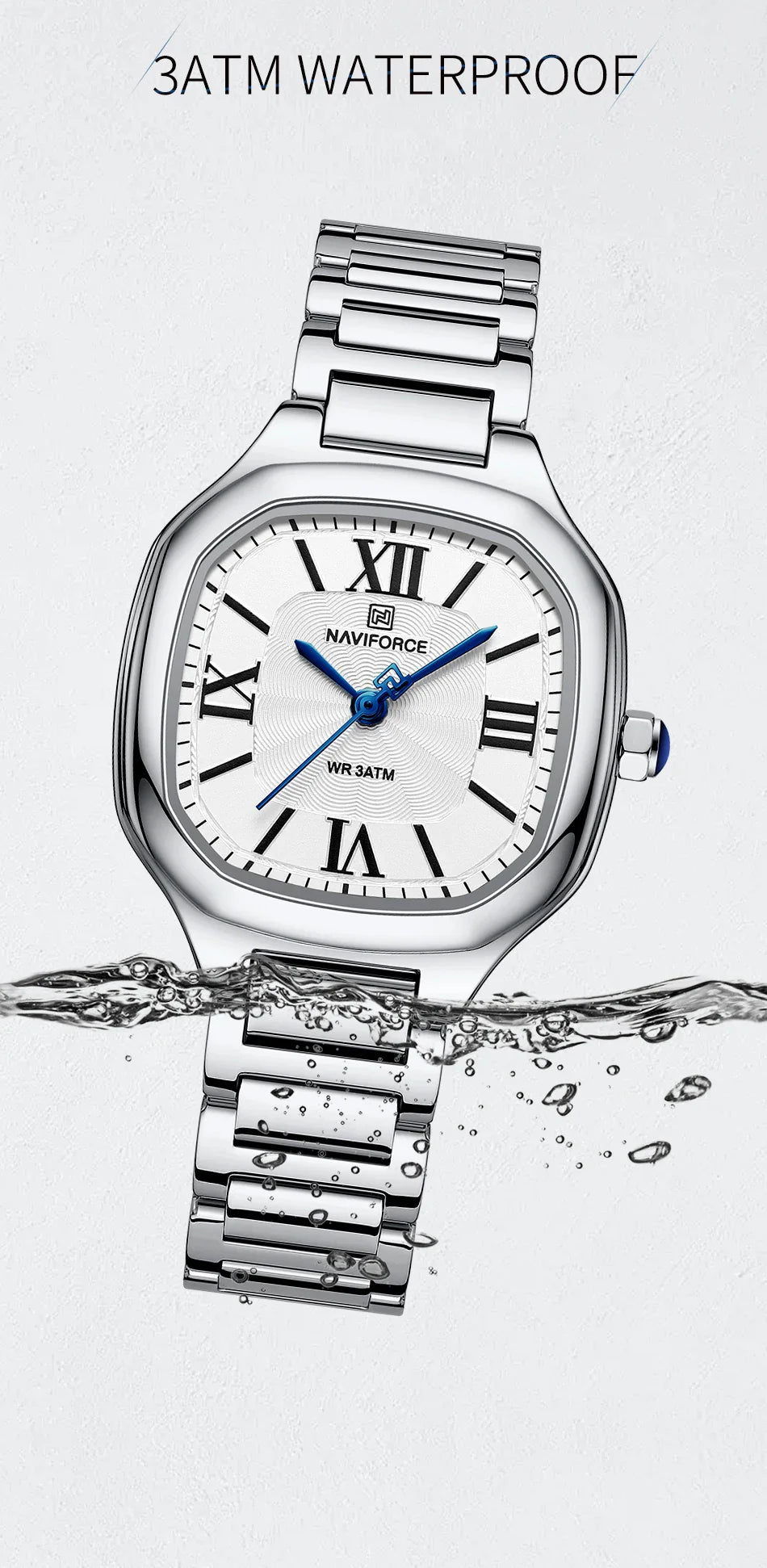 NAVIFORCE Brand High Quality Women Quartz Watch Stainless Steel Strap Casual Elegant Waterproof Wristwatch Relogio Feminino 2024