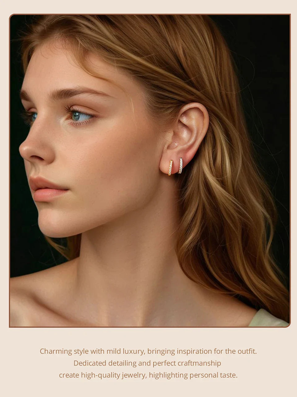 BAMOER Gold Moissanite Hoop Earrings for Women, 925 Sterling Silver D Color Round Cut Lab Diamond Hypoallergenic Earrings