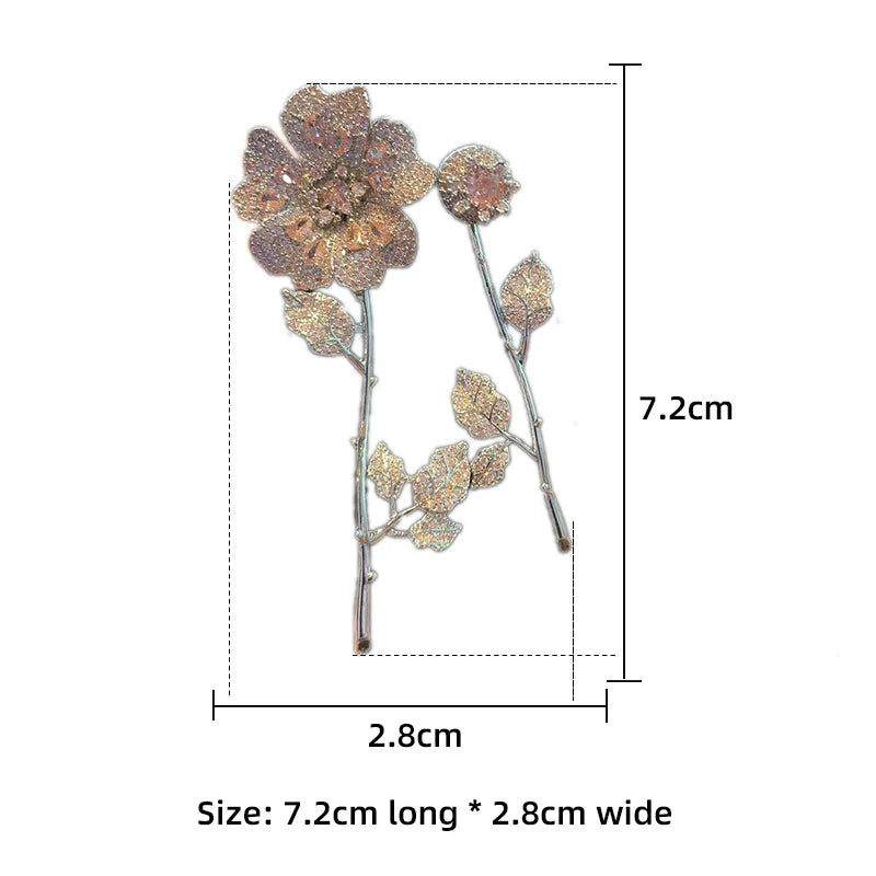 SUYU Summer New Women's Personalized Asymmetric Design Retro 3D Flower Earrings Small Design Rose Earrings Female