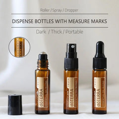 2Pcs 10ml Essential Oil Bottle doterra Amber Thick Glass Roller Bottle Perfume Spray Bottle Dropper Bottle Travel sub-bottling