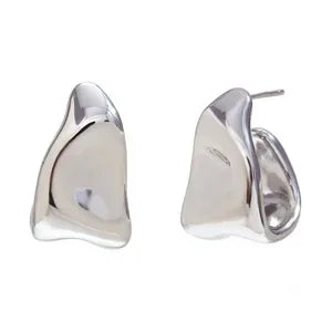 E.B.belle Hot-Selling Geometric Trapezoid Shape Creole Stainless Steel Earrings For Woman Unusual Earrings Women's Ear Creoles