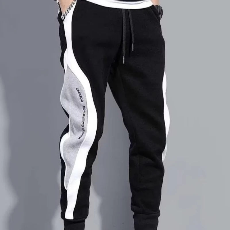 Men Black Pants Hip Hop Drawstring Jogger Fashion Comfortable Trousers Male Casual