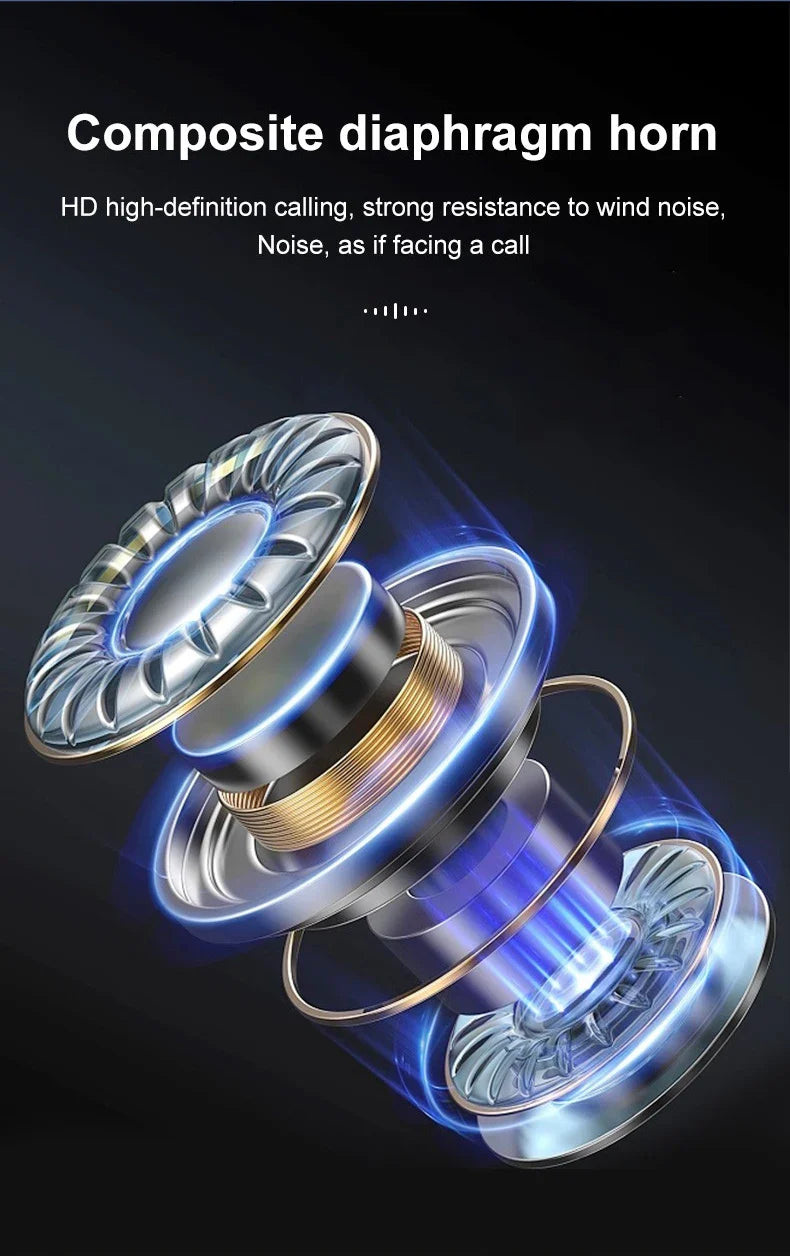 Bluetooth 5.4 Business Earphone Wireless Single Headphone with HD Mic Ear Hook HiFi Stereo Music Earbud for Xiaomi Samsung Phone