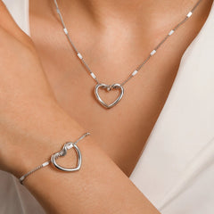 Stainless Steel Jewelry Set Novelty Twisted Heart Light Luxury High-end Sense Jewelry