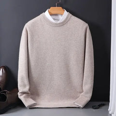 Cashmere Sweater O-neck Pullovers Men's Loose Oversized M-3XL Knitted Bottom Shirt