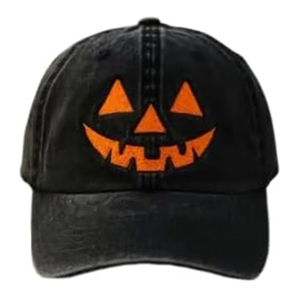 Halloween Unisex Baseball Hat for Women Men Pumpkin Embroidery Baseball Cap for Outdoor Activities Like Hiking Fishing