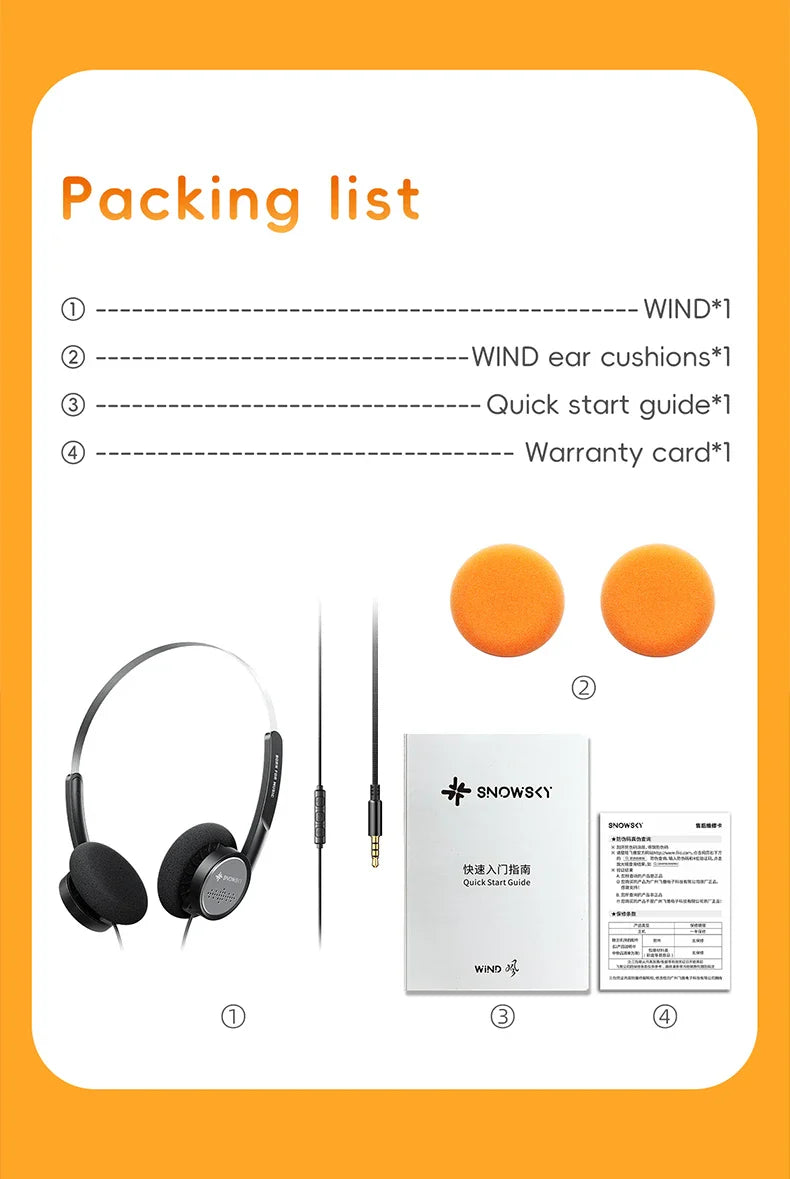 Snowsky/FiiO Wind 3.5mm ON-Ear Headphones for Recording Gaming with Microphone, 40mm Diaphragms driver,HiFi Sound