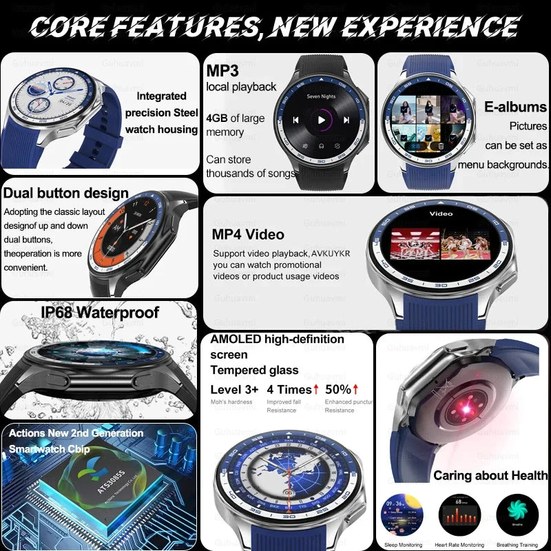 2025 Men High-End Business Watch For IOS OPPO Watch X 4G Large Memory Video playback Smartwatch Sport Fitness Waterproof Watches