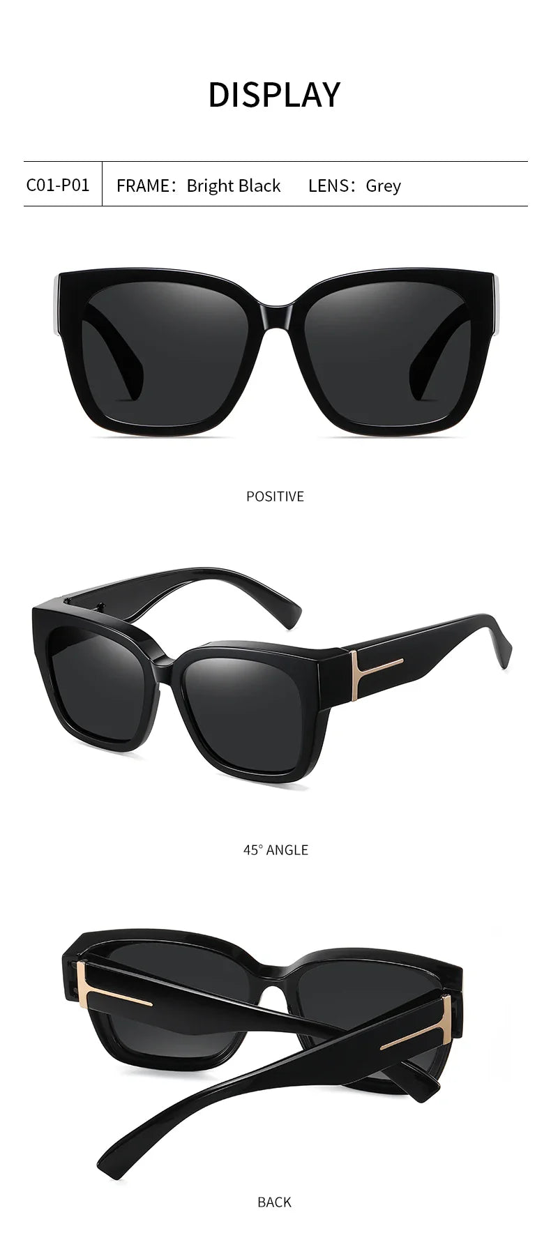 Women Polarized Sunglasses Men UV400 Night Vision Sun Glasses TR90 Big Eyeglasses Frame Driving Beach Anti Glare Shade Eyewear