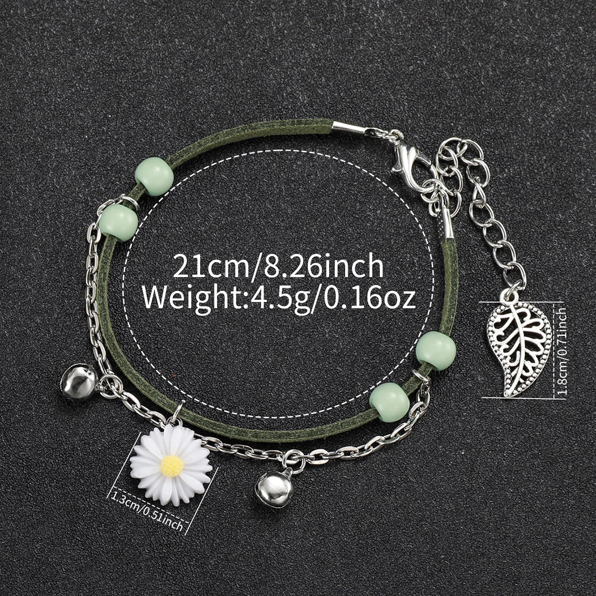 2PCS/Set Fashion Flower Women's Watch Casual Arabic Dial Leather Band Quartz Watches Bracelet Set