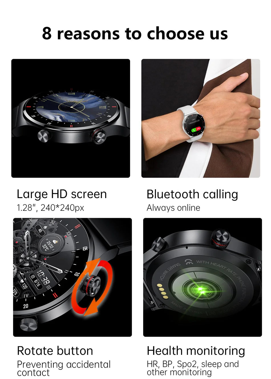 GPS NFC Smart Watch Men AMOLED 390*390 HD Screen ECG+PPG Heart Rate Bluetooth Call IP68 Waterproof Business SmartWatch 2025 NEW