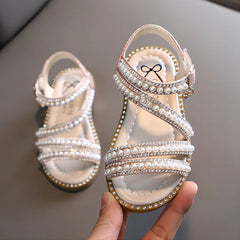 Girl Sandals Summer Fashion Kids Baby Girls Bling Rhinestone Princess Single