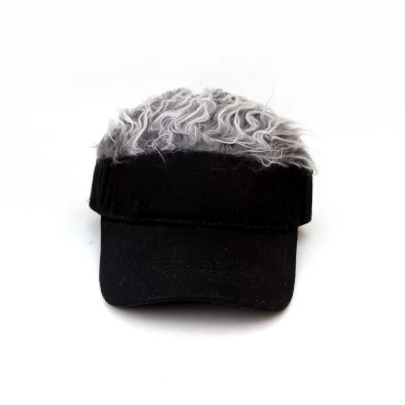 New Unisex Casual Camouflage Visor Hat Men Women Adjustable Sun Sunshade Hip Hop Baseball Cap With Spiked Hairs Wigs Casquatte