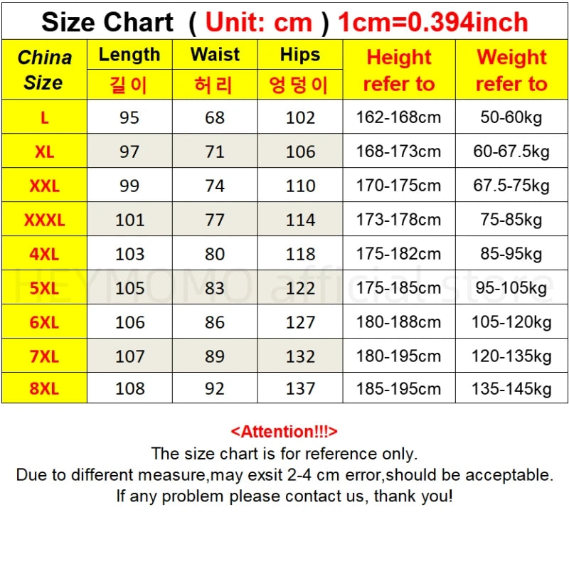 Plus Size Men's Pants 8xl 7xl 6xl Black Grey Blue Casual Elasticity Waist Drawstring