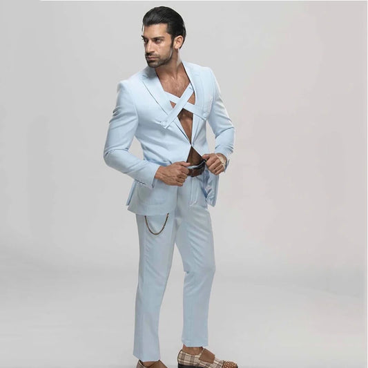 Tuxedo for Mens: Men's Notch Lapel Suit for Casual Daily Leisure Dinner,2 Pieces